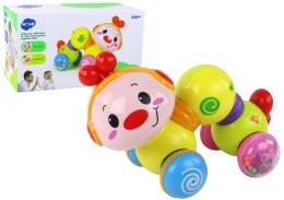 Wesoła Jeżdżąca Grająca Grzechotka Gąsienica Dla Maluszka LEAN Toys