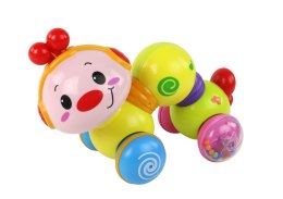 Wesoła Jeżdżąca Grająca Grzechotka Gąsienica Dla Maluszka LEAN Toys