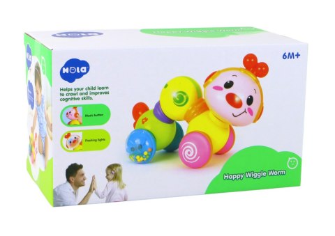 Wesoła Jeżdżąca Grająca Grzechotka Gąsienica Dla Maluszka LEAN Toys Wesoła Jeżdżąca Grająca Grzechotka Gąsienica Dla Maluszka LEAN Toys