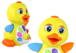 Wesoła Jeżdżąca Kaczka Interaktywna Dla Maluszka Żółta LEAN Toys