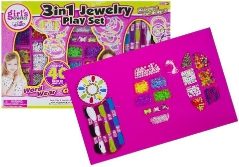 Zestaw Koralików 3 w 1 Muliny Literki Zawieszki Biżuteria Bransoletki LEAN Toys Zestaw Koralików 3 w 1 Muliny Literki Zawieszki Biżuteria Bransoletki LEAN Toys