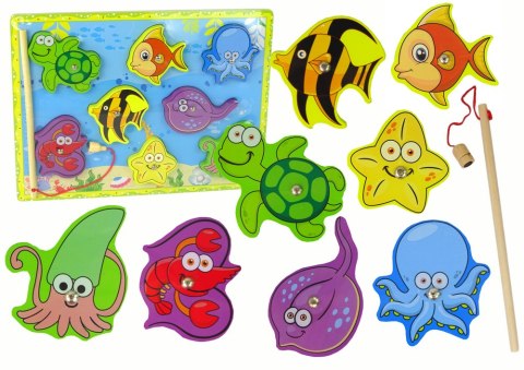 Drewniany Zestaw Do Łowienia Zwierząt Morskich LEAN Toys Drewniany Zestaw Do Łowienia Zwierząt Morskich LEAN Toys