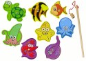 Drewniany Zestaw Do Łowienia Zwierząt Morskich LEAN Toys Drewniany Zestaw Do Łowienia Zwierząt Morskich LEAN Toys