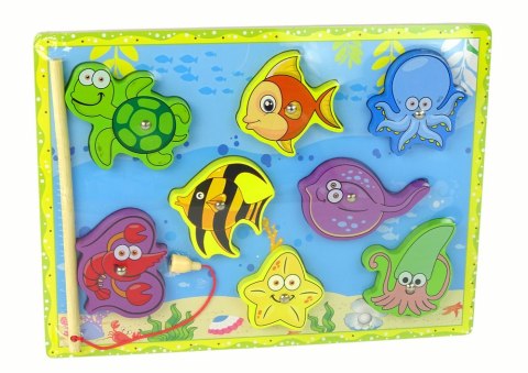 Drewniany Zestaw Do Łowienia Zwierząt Morskich LEAN Toys Drewniany Zestaw Do Łowienia Zwierząt Morskich LEAN Toys