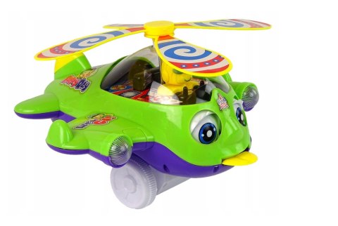 Samolot Pchacz Dzwonek Kij Pilot Zielony LEAN Toys Samolot Pchacz Dzwonek Kij Pilot Zielony LEAN Toys
