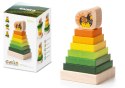 Drewniana Wieża Piramida Kura Nakładanie Kolorowych Kwadratów LD-15 15276 LEAN Toys