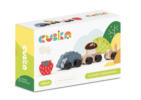 Drewniana Zabawka Mądry Jeżyk Wagoniki Truskawka Grzybek 15467 LEAN Toys Drewniana Zabawka Mądry Jeżyk Wagoniki Truskawka Grzybek 15467 LEAN Toys