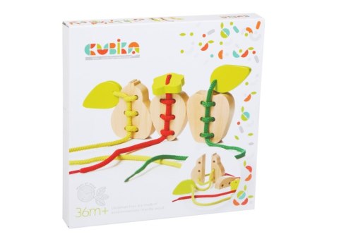Drewniana Zabawka na sznurku Przeplatanka Owoce Gruszka Jabłko Truskawka 14811 LEAN Toys Drewniana Zabawka na sznurku Przeplatanka Owoce Gruszka Jabłko Truskawka 14811 LEAN Toys