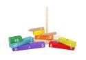 Drewniana Zegar Kolorowy Sorter Nauka Godzin Układanka Ruchome Wskazówki 14354 LEAN Toys