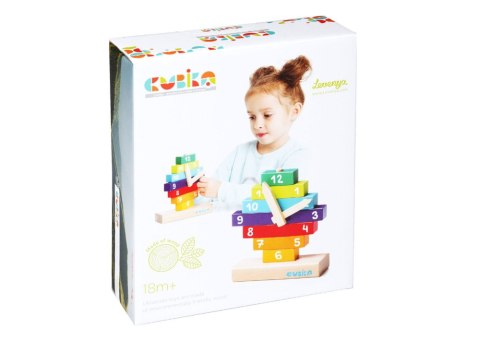 Drewniana Zegar Kolorowy Sorter Nauka Godzin Układanka Ruchome Wskazówki 14354 LEAN Toys Drewniana Zegar Kolorowy Sorter Nauka Godzin Układanka Ruchome Wskazówki 14354 LEAN Toys