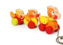Drewniane Kaczuszki na sznurku Zabawka do ciągnięcia 13722 LEAN Toys