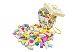 Drewniane Klocki Budowlane Zestaw Konstrukcyjny 15184 LEAN Toys