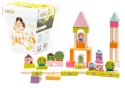 Drewniane Klocki Budowlane dla Dziewczynki Zamek Księżniczki Smok Książę 13906 LEAN Toys