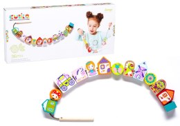 Drewniane Nawlekane Figurki Baśniowe Księżniczka Rycerz na sznurku Klocki 14309 LEAN Toys