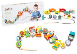 Drewniane Nawlekane Rybki na Wędkę Klocki 13647 LEAN Toys