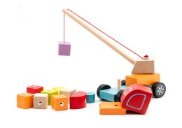 Drewniany Edukacyjny Dźwig Klocki 13982 LEAN Toys