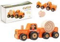 Drewniany Edukacyjny Traktor Klocki 15351 LEAN Toys