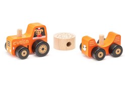 Drewniany Edukacyjny Traktor Klocki 15351 LEAN Toys