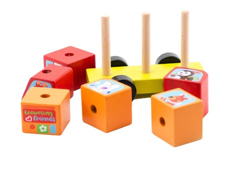 Drewniany Mini Bus Szczęśliwe Zwierzątka Sorter Klocki LM-10 13197 LEAN Toys Drewniany Mini Bus Szczęśliwe Zwierzątka Sorter Klocki LM-10 13197 LEAN Toys