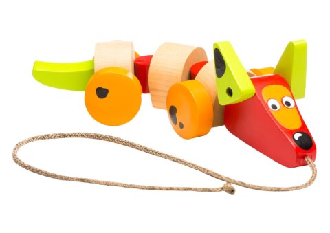 Drewniany Pies Jamnik na sznurku Zabawka do ciągnięcia 13623 LEAN Toys Drewniany Pies Jamnik na sznurku Zabawka do ciągnięcia 13623 LEAN Toys