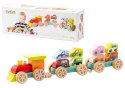 Drewniany Pociąg z Małymi Autkami Sorter Klocki 13999 LEAN Toys