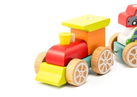 Drewniany Pociąg z Małymi Autkami Sorter Klocki 13999 LEAN Toys Drewniany Pociąg z Małymi Autkami Sorter Klocki 13999 LEAN Toys