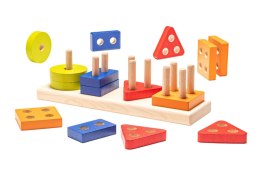 Drewniany Sorter Geometryczny Kolorowy LSG 2 15337 LEAN Toys