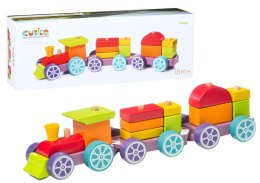 Drewniany Tęczowy Pociąg Ekspresowy Sorter LP-3 12923 LEAN Toys