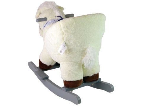 Koń Jednorożec Na Biegunach Bujak Dla Malucha Biały Beżowy LEAN Toys