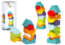 Krzywa Balansująca Wieża Drewniana Zabawka do Układania LD-9 12862 LEAN Toys