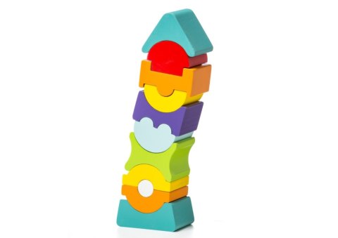 Krzywa Balansująca Wieża Drewniana Zabawka do Układania LD-9 12862 LEAN Toys Krzywa Balansująca Wieża Drewniana Zabawka do Układania LD-9 12862 LEAN Toys