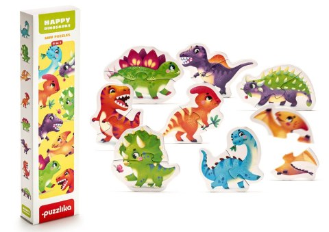 Puzzle Szczęśliwe Dinozaury 8 Zwierzątek 15252 LEAN Toys