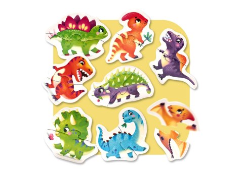 Puzzle Szczęśliwe Dinozaury 8 Zwierzątek 15252 LEAN Toys Puzzle Szczęśliwe Dinozaury 8 Zwierzątek 15252 LEAN Toys
