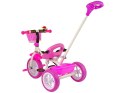 Rower Trójkołowy PRO100 Różowy Koszyk Koła EVA LEAN Trike