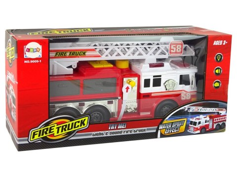 Woź Strażacki Straż Pożarna Dźwięki Światła Czerwona LEAN Toys