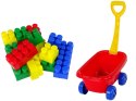Wózek do Ciągnięcia z Kolorowymi Klockami K3 Czerwony HEMAR Wózek do Ciągnięcia z Kolorowymi Klockami K3 Czerwony HEMAR
