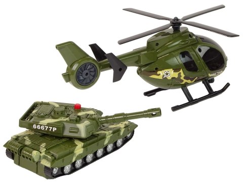 Zestaw Militarny Czołg Napęd Frykcyjny Helikopter LEAN Toys Zestaw Militarny Czołg Napęd Frykcyjny Helikopter LEAN Toys
