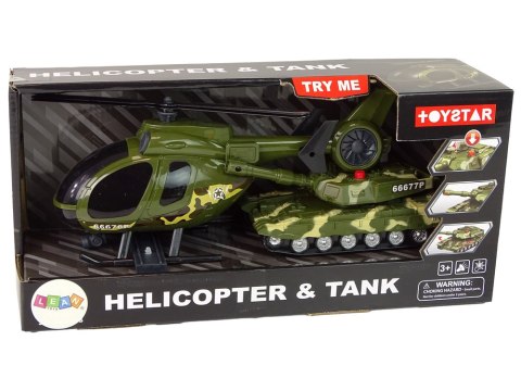 Zestaw Militarny Czołg Napęd Frykcyjny Helikopter LEAN Toys Zestaw Militarny Czołg Napęd Frykcyjny Helikopter LEAN Toys