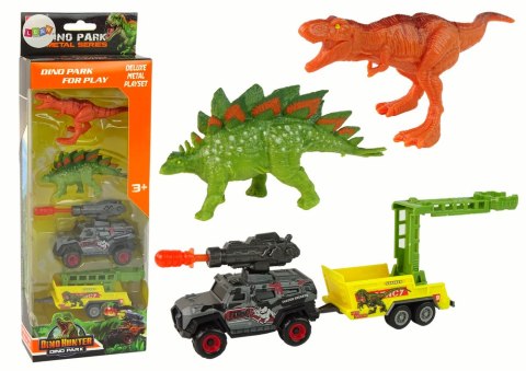 Dinozaury Zestaw Auto Rakieta Przyczepa LEAN Toys Dinozaury Zestaw Auto Rakieta Przyczepa LEAN Toys