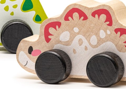 Drewniany Zestaw Trzech Radosnych Dinozaurów 15597 LEAN Toys Drewniany Zestaw Trzech Radosnych Dinozaurów 15597 LEAN Toys