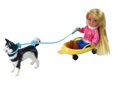 Lalka Dla Dzieci Anlily Łyżwy Pies Sporty Zimowe LEAN Toys
