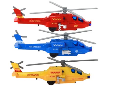 Helikopter Śmigłowiec Aluminiowy Ratunkowy Z Napędem Mix Dźwięk Światła LEAN Toys Helikopter Śmigłowiec Aluminiowy Ratunkowy Z Napędem Mix Dźwięk Światła LEAN Toys