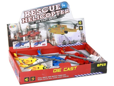 Helikopter Śmigłowiec Aluminiowy Ratunkowy Z Napędem Mix Dźwięk Światła LEAN Toys Helikopter Śmigłowiec Aluminiowy Ratunkowy Z Napędem Mix Dźwięk Światła LEAN Toys