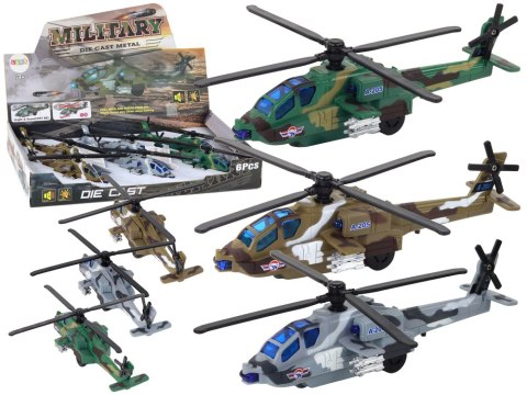 Helikopter Wojskowy Śmigłowiec Militarny Aluminiowy Mix Dźwięk Światła LEAN Toys Helikopter Wojskowy Śmigłowiec Militarny Aluminiowy Mix Dźwięk Światła LEAN Toys