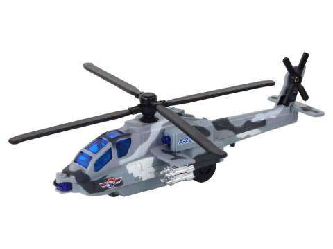 Helikopter Wojskowy Śmigłowiec Militarny Aluminiowy Mix Dźwięk Światła LEAN Toys Helikopter Wojskowy Śmigłowiec Militarny Aluminiowy Mix Dźwięk Światła LEAN Toys