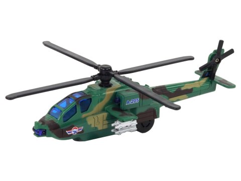 Helikopter Wojskowy Śmigłowiec Militarny Aluminiowy Mix Dźwięk Światła LEAN Toys Helikopter Wojskowy Śmigłowiec Militarny Aluminiowy Mix Dźwięk Światła LEAN Toys