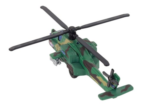 Helikopter Wojskowy Śmigłowiec Militarny Aluminiowy Mix Dźwięk Światła LEAN Toys Helikopter Wojskowy Śmigłowiec Militarny Aluminiowy Mix Dźwięk Światła LEAN Toys