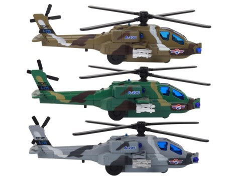 Helikopter Wojskowy Śmigłowiec Militarny Aluminiowy Mix Dźwięk Światła LEAN Toys Helikopter Wojskowy Śmigłowiec Militarny Aluminiowy Mix Dźwięk Światła LEAN Toys