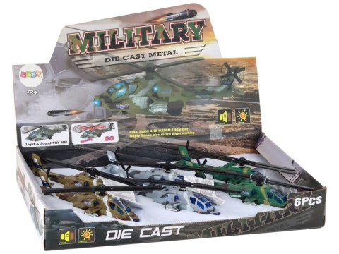Helikopter Wojskowy Śmigłowiec Militarny Aluminiowy Mix Dźwięk Światła LEAN Toys Helikopter Wojskowy Śmigłowiec Militarny Aluminiowy Mix Dźwięk Światła LEAN Toys