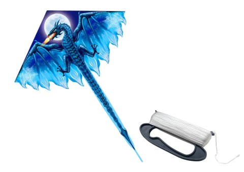 Duży Latawiec Smok Niebieski Długi Ogon 170cm x 130cm LEAN Toys Duży Latawiec Smok Niebieski Długi Ogon 170cm x 130cm LEAN Toys